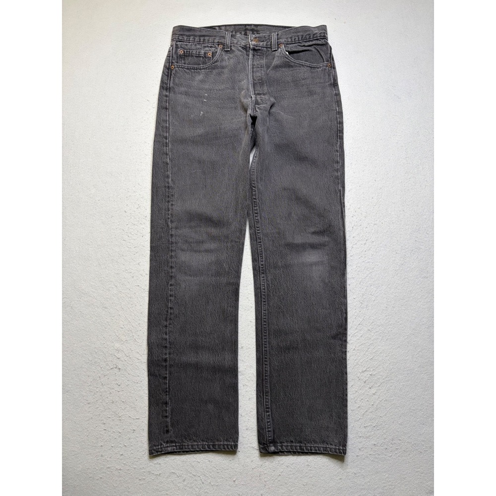 Levi's 501 Jeans Mens 34x32 Faded Black 0660 Straight Leg Vintage 90s USA Made